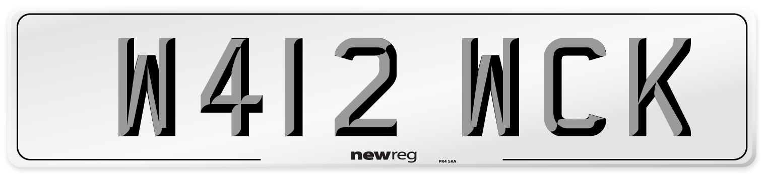 W412 WCK Number Plate from New Reg